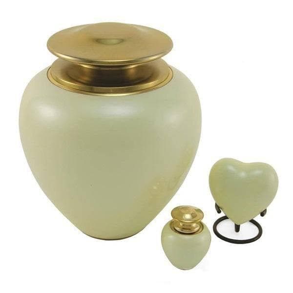 White Brass Mabel Heart Pet Keepsake Urn