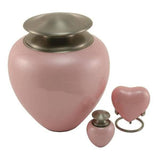 Pink Brass Mabel Heart Pet Keepsake Urn