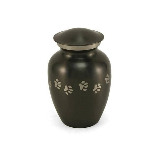 Charcoal Brass Pawprint Medium Pet Urn