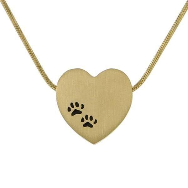 Bronze Stainless Steel Pawel Paws Heart Pet Jewelry