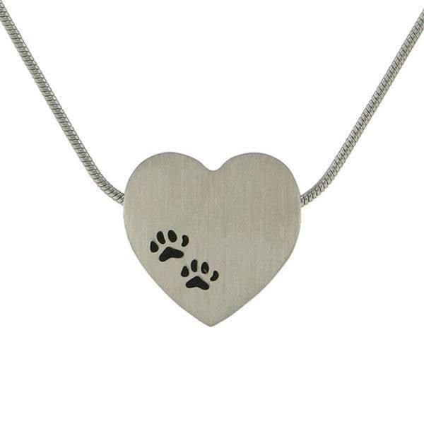 Pewter Stainless Steel Pawel Paws Heart Pet Jewelry