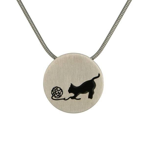 Pewter Stainless Steel Playful Kitty Pet Jewelry