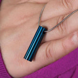 Blue Stainless Steel Promise Cylinder Pet Jewelry