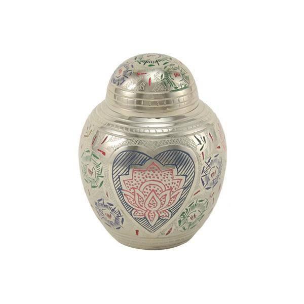 Silver Brass Seraphina Floral Medium Pet Urn