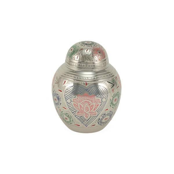 Silver Seraphina Floral Small Pet Urn