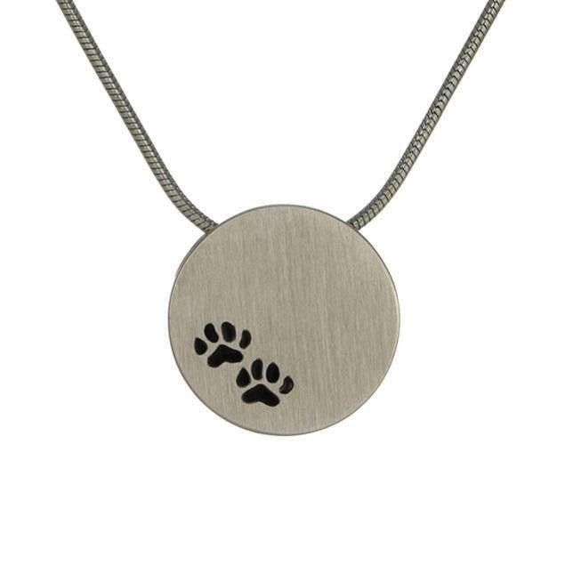 Pewter Stainless Steel Vestige Pawprint Pet Jewelry